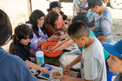 Ignacio fifth grade elementary school students make bird food at Scott’s Pond, Friday, May 20. Students attended the field trip with the help of the Southern Ute Wildlife Department