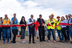 Representatives from the Colorado Department of Transportation, Colorado Parks and Wildlife, and the Southern Ute Indian Tribe gathered together at Lake Capote to celebrate the completion of the US 160 Wildlife Crossing Project with an official ribbon cutting ceremony, Thursday, July 28. 
