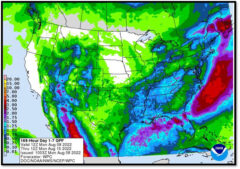 Figure 4. The 7-day U.S. precipitation forecast from 8/8 to 8/15.