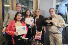 Pictured left to right: Ken Brott, Lorena Richards, Crystal Ashike, Sheila Nanaeto, and Mark Duggan at the Colorado Broadcaster Association Awards of Excellence Gala in downtown Denver on Saturday, April 22. 