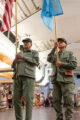 Thumbnail image of Southern Ute Veterans Association members Howard Richards Sr. and Rod Grove bring in the colors during Grand Entry of the MPF Valentine’s Powwow.