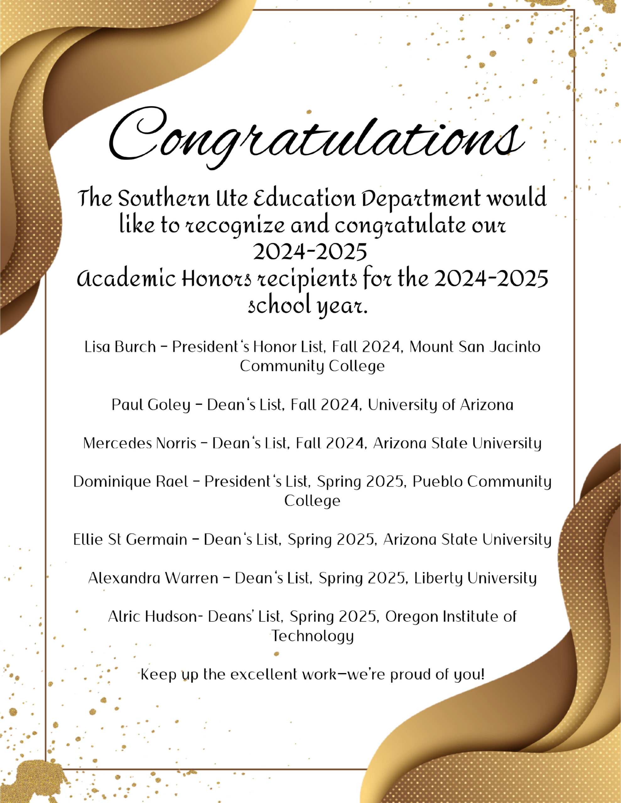 SU Education Academic Honors – The Southern Ute Drum, image size:1978x2560